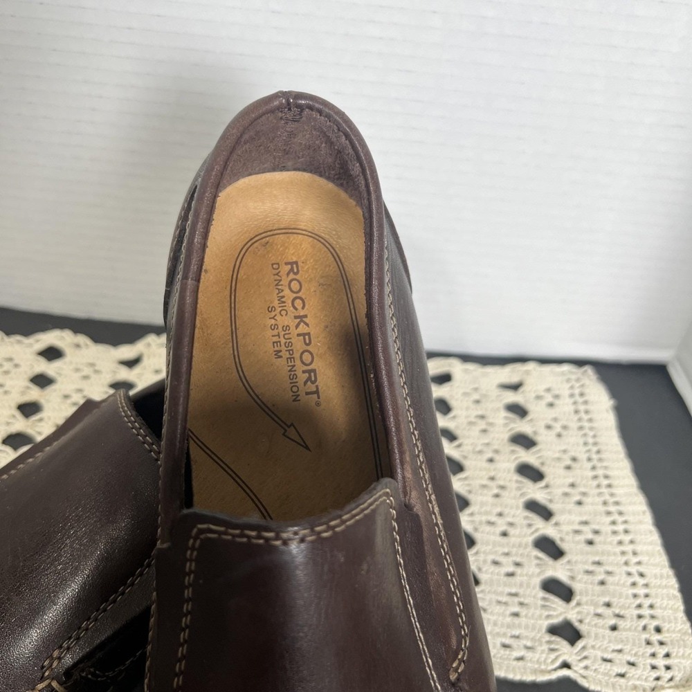 Rockport Leather Loafers Men 10.5 Slip On Casual Rravel Workwear Comfort Shoes - Picture 2 of 5